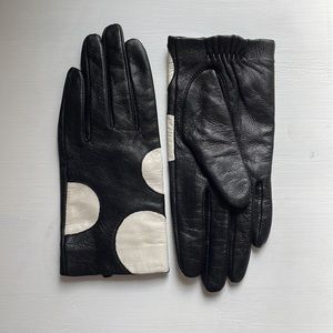 Kate Spade polka dot leather gloves